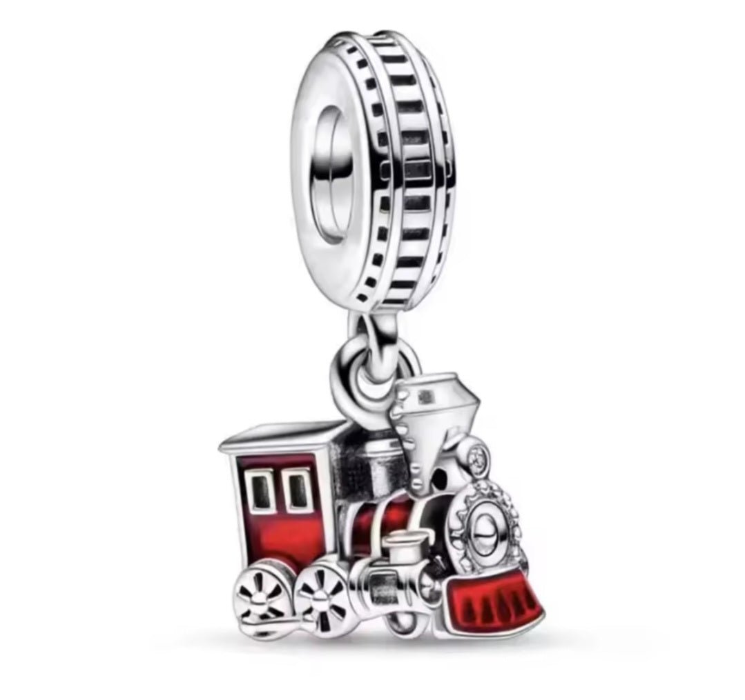 Sterling Silver Red Train Charm - Enchanting Charms