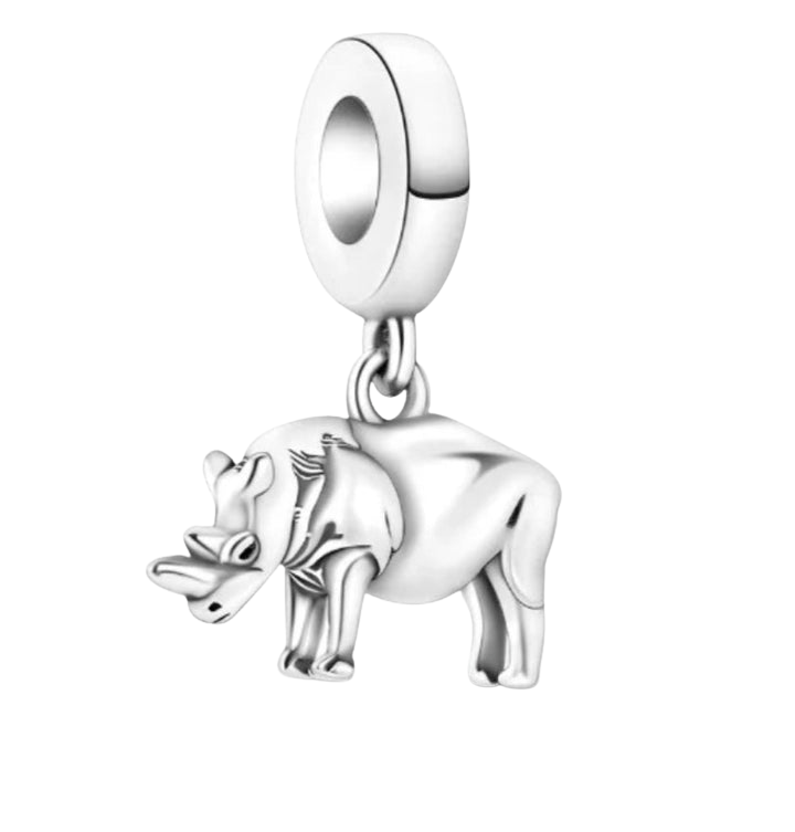 Sterling Silver Rhino Charm - Enchanting Charms