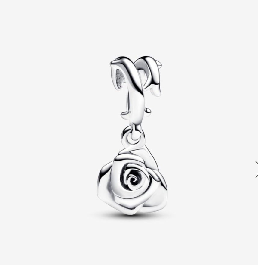 Sterling Silver Rose In Bloom Charm - Enchanting Charms