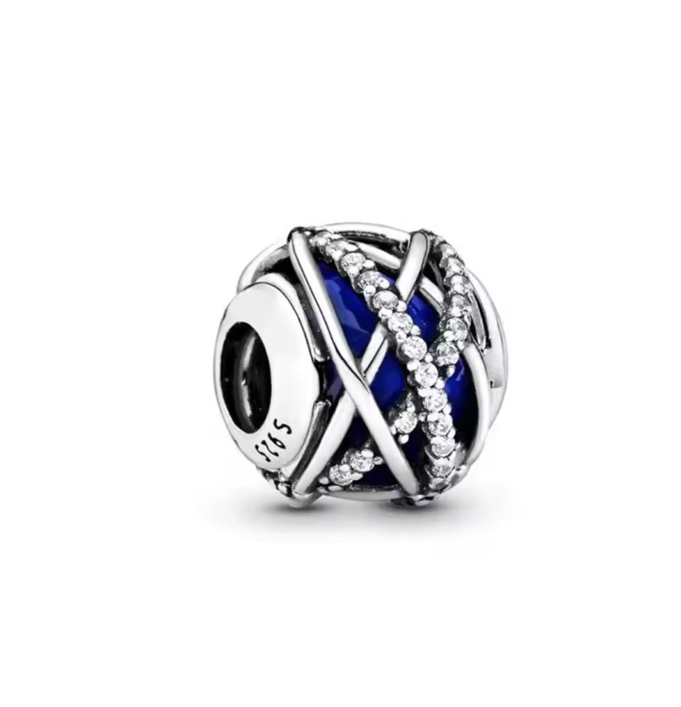 Sterling Silver Royal Blue Galaxy Charm - Enchanting Charms