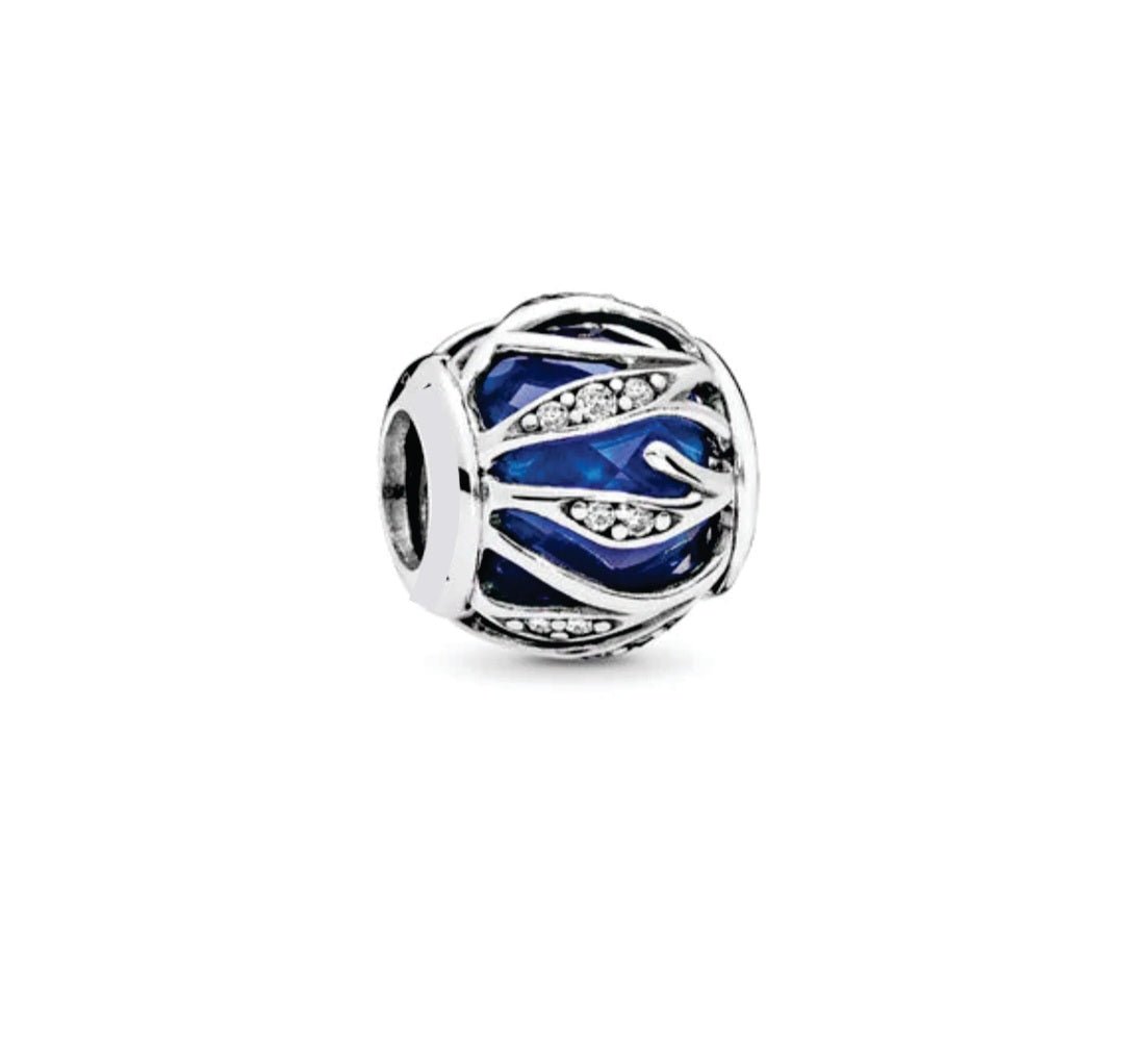 Sterling Silver Royal Blue Radiance Ball Charm - Enchanting Charms