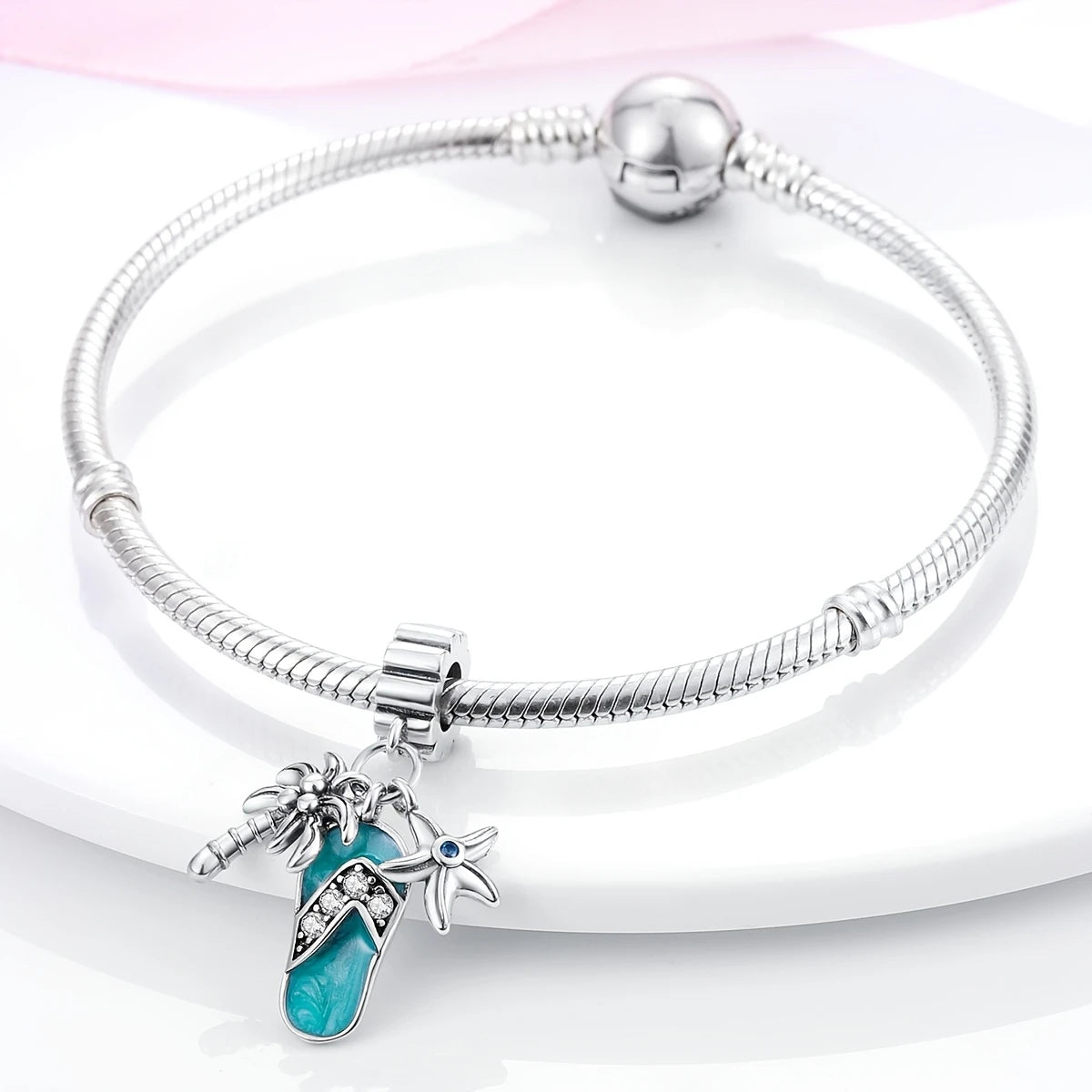 Sterling Silver Sandal Starfish Tree Charm - Enchanting Charms