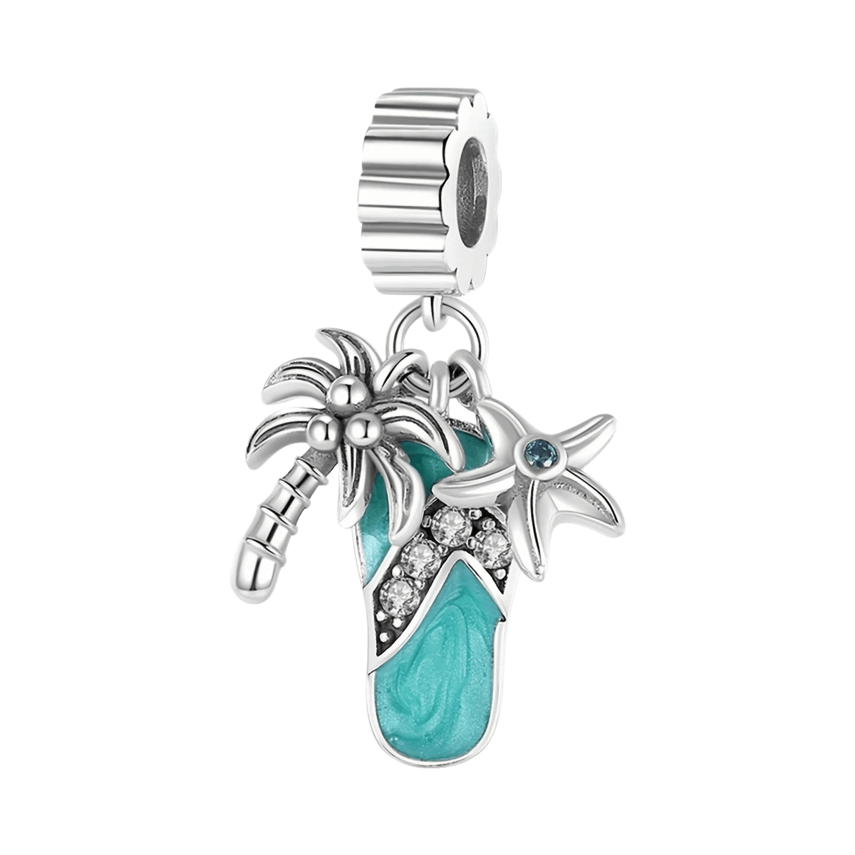 Sterling Silver Sandal Starfish Tree Charm - Enchanting Charms