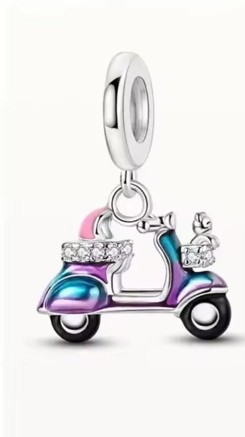 Sterling Silver Scooter Charm - Enchanting Charms