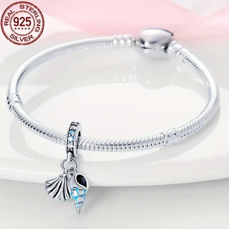 Sterling Silver Seashell & Conch Shell Charm - Enchanting Charms