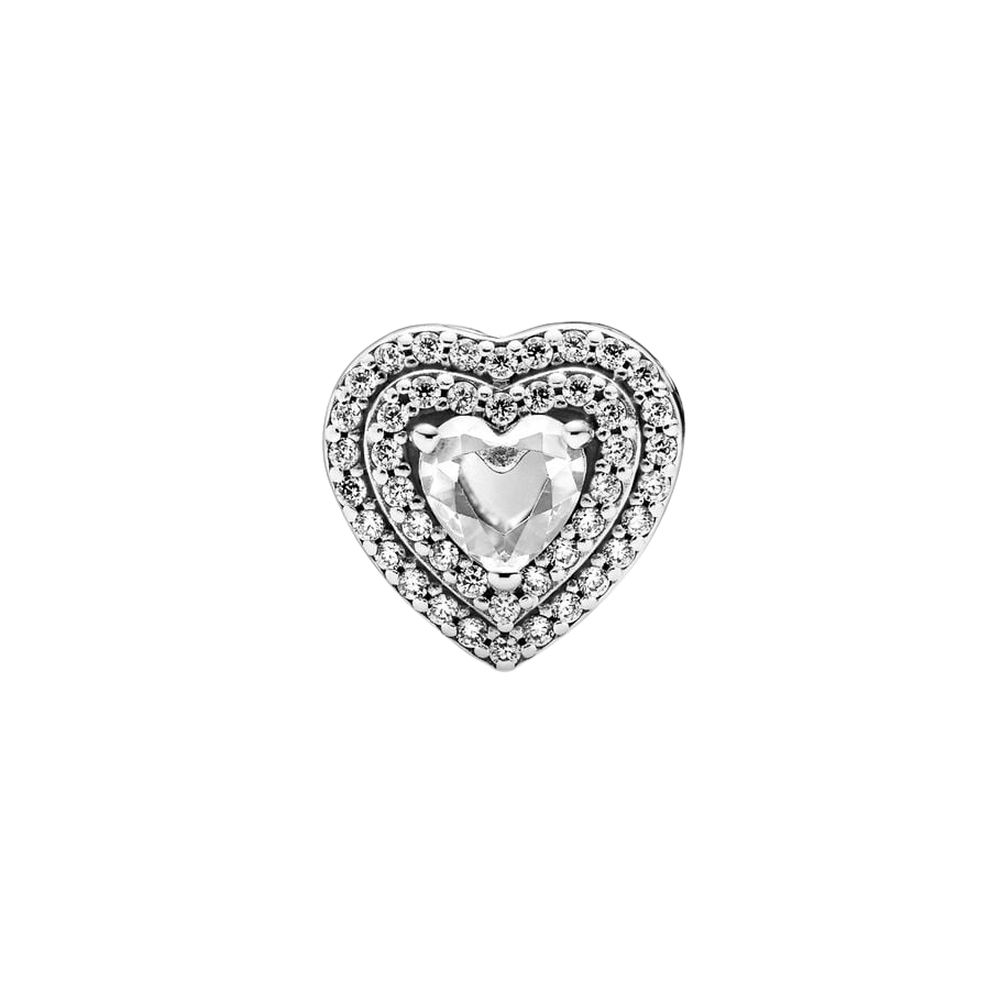 Sterling Silver Shining Heart Charm - Enchanting Charms