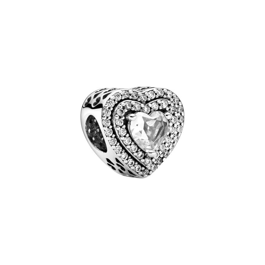 Sterling Silver Shining Heart Charm - Enchanting Charms