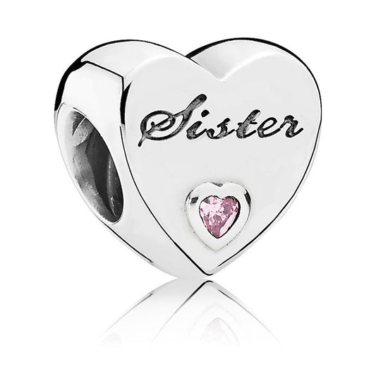 Sterling Silver Sister Heart Charm
