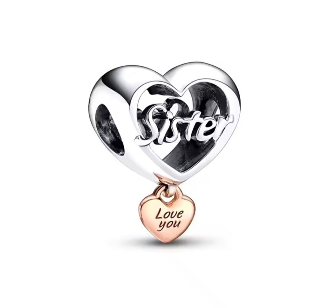 Sterling Silver Sister Love You Charm - Enchanting Charms