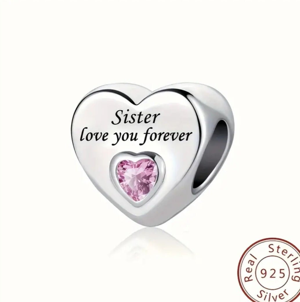 Sterling Silver Sister Love You Forever Charm - Enchanting Charms