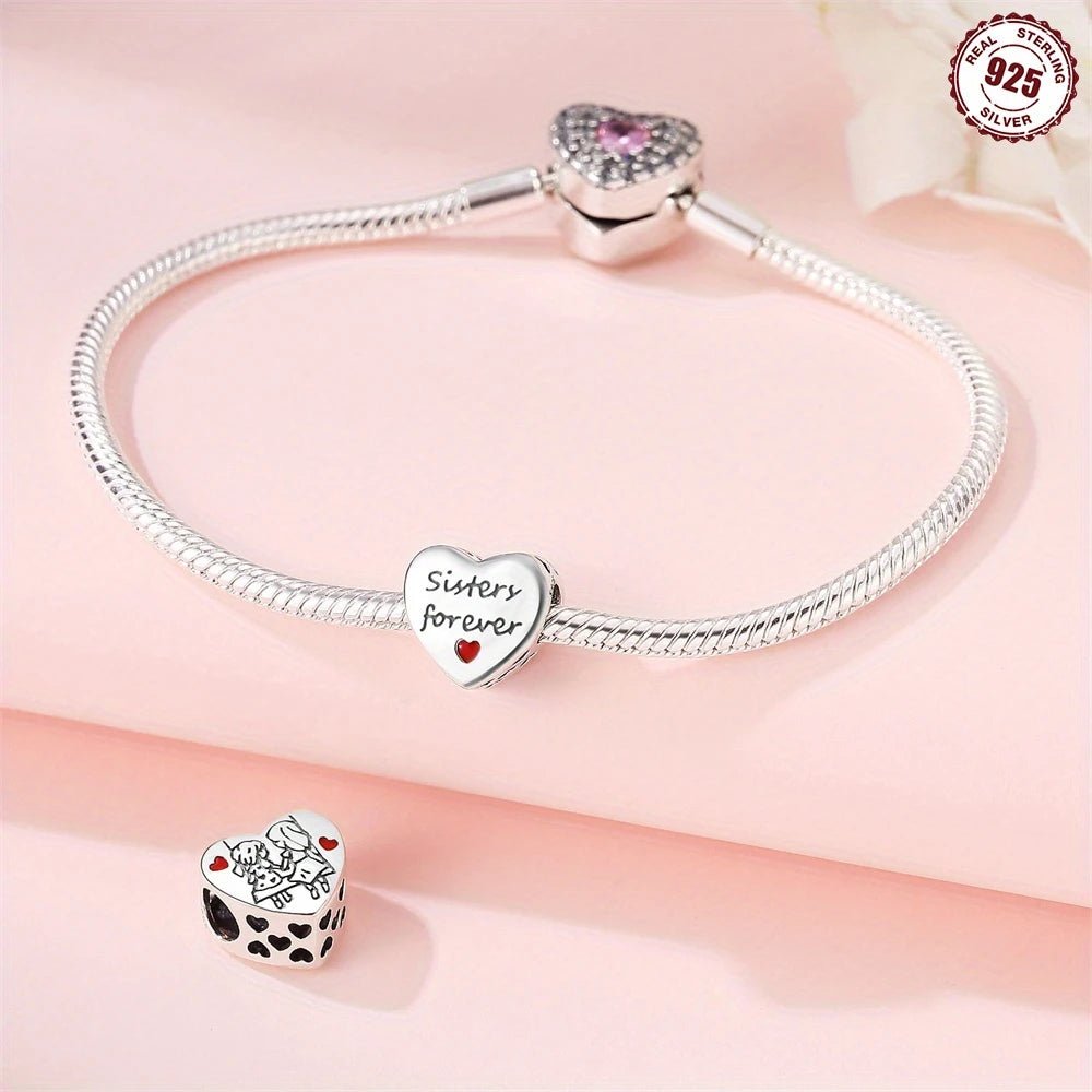 Sterling Silver Sisters Forever Charm - Enchanting Charms