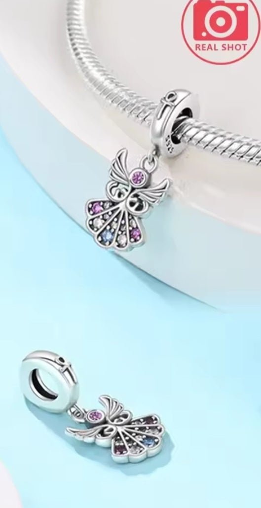 Sterling Silver Sparkling Angel Charm - Enchanting Charms