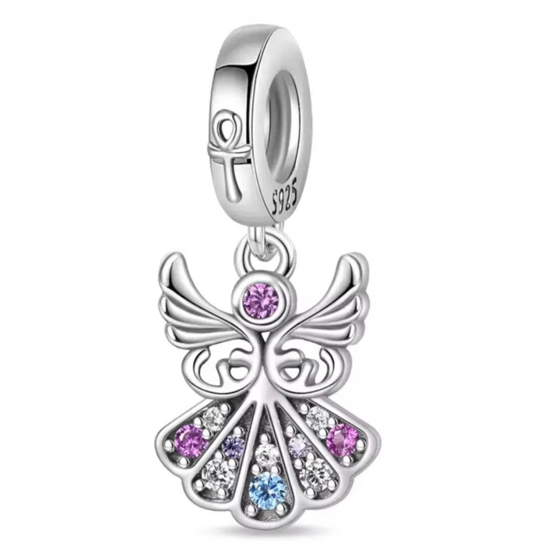 Sterling Silver Sparkling Angel Charm - Enchanting Charms