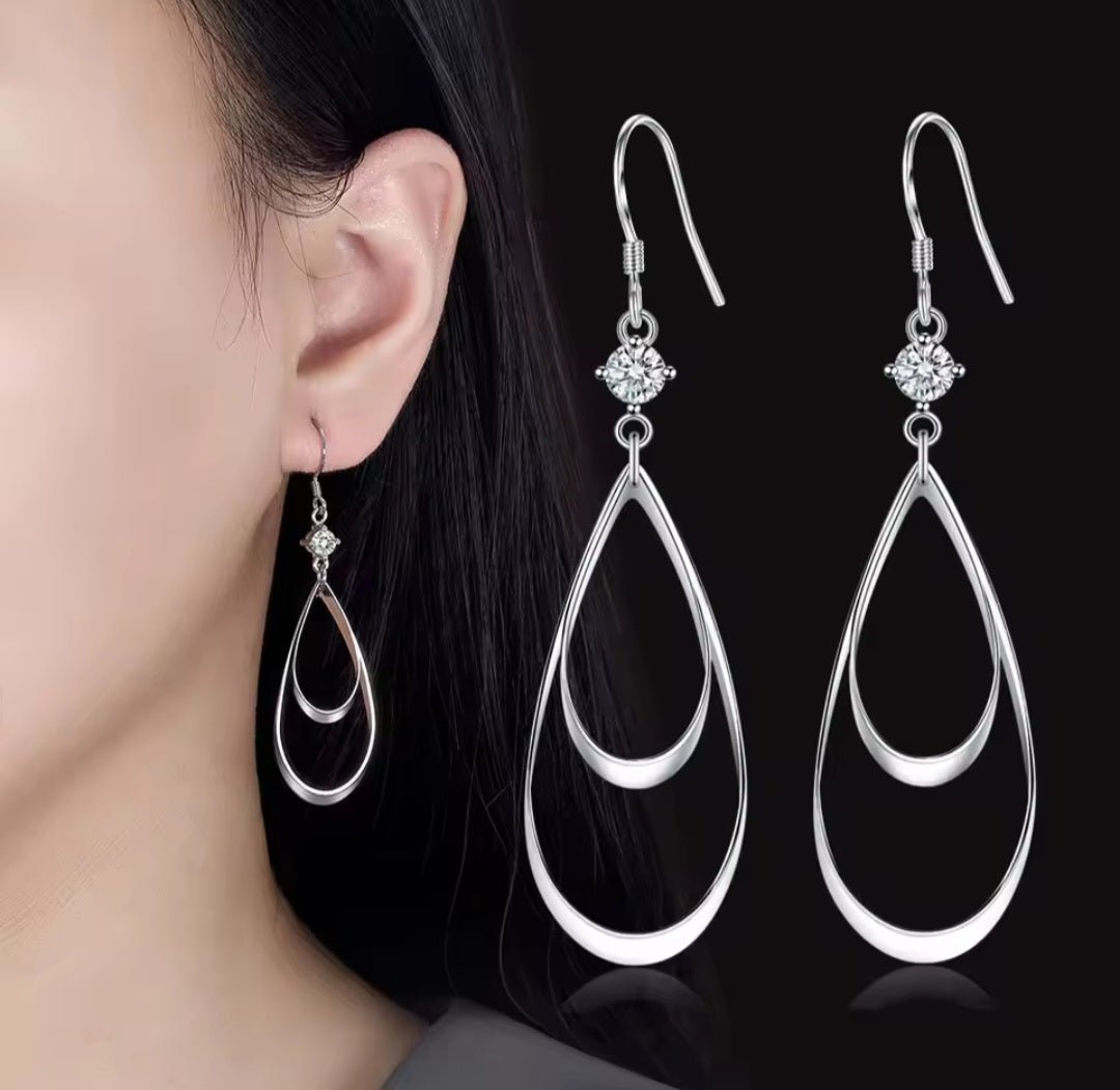 Sterling Silver Sparkling Dangle Earrings - Enchanting Charms