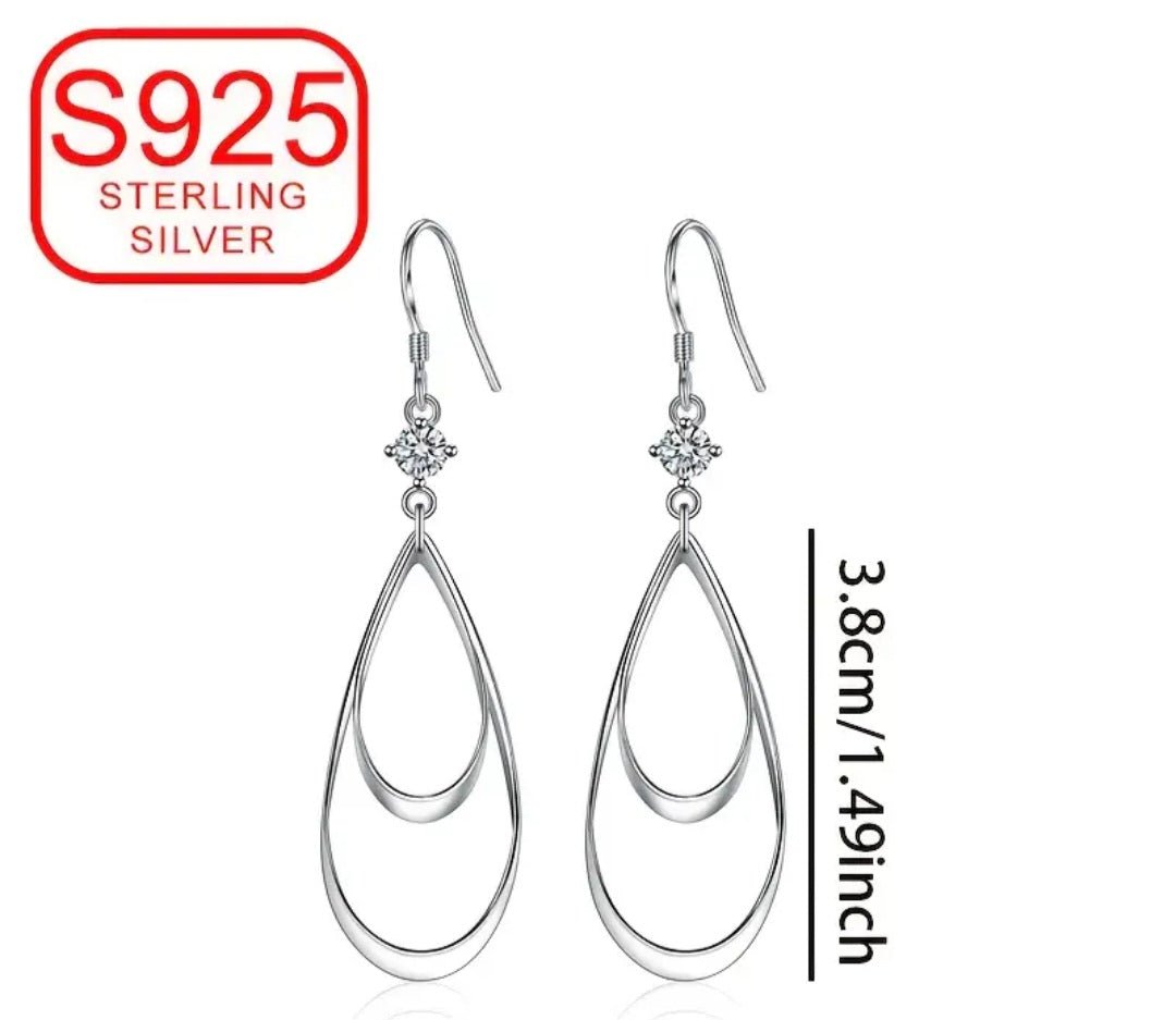 Sterling Silver Sparkling Dangle Earrings - Enchanting Charms