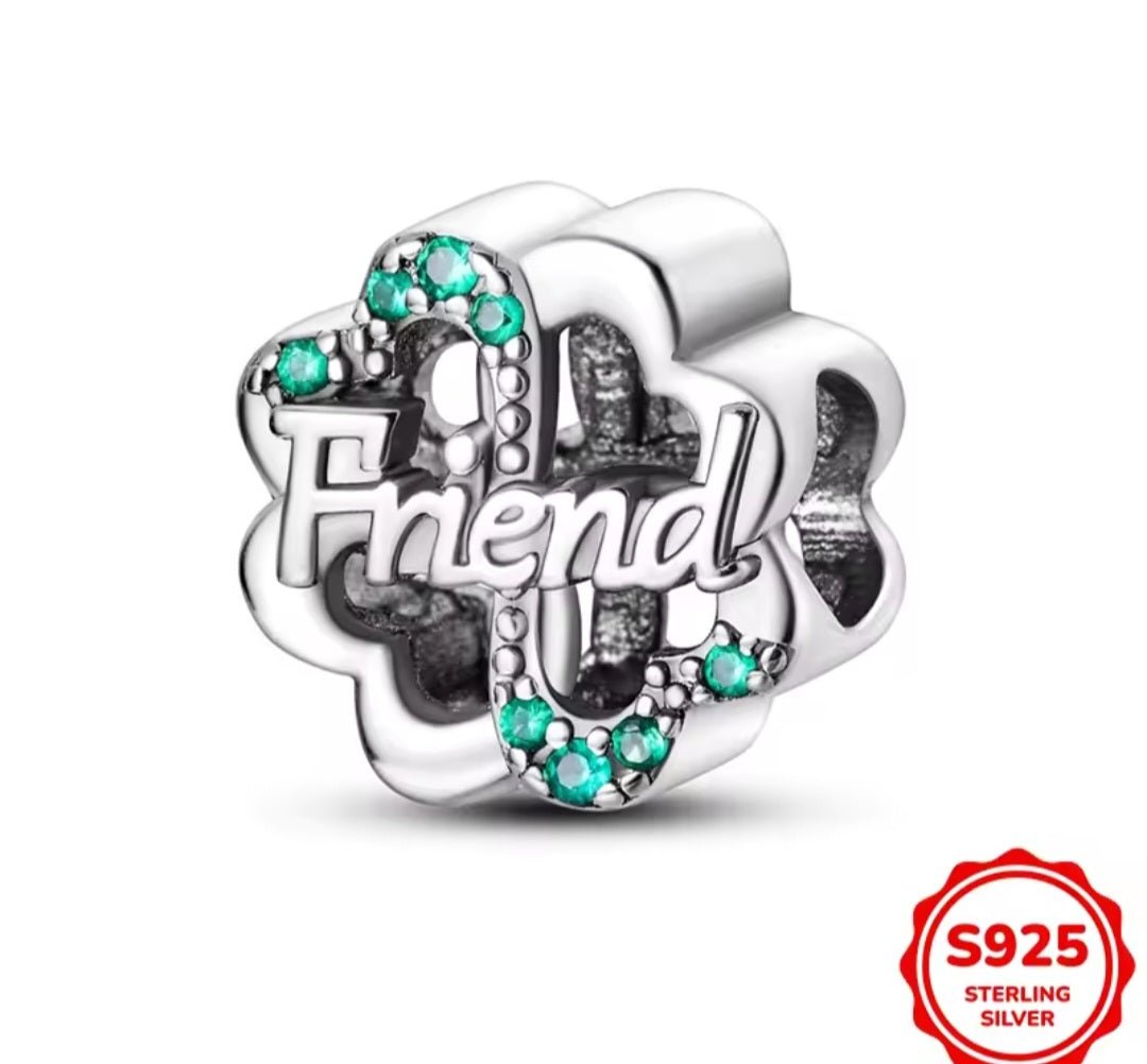 Sterling Silver Sparkling Friend Charm - Enchanting Charms