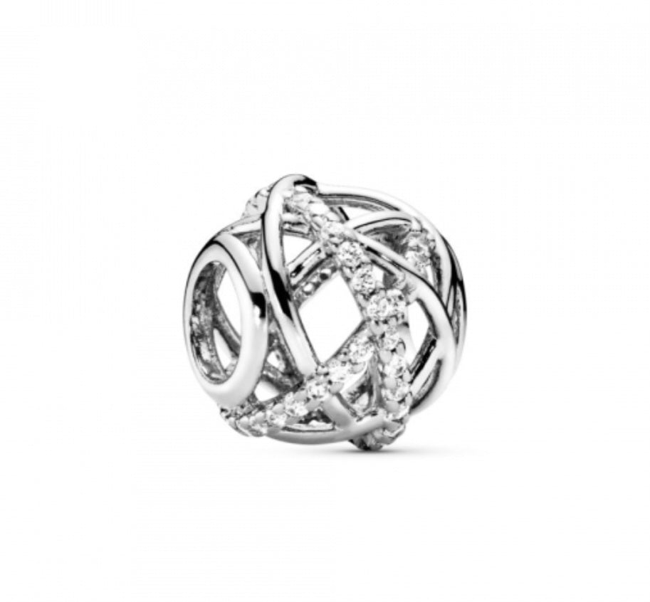 Sterling Silver Sparkling Lines Charm - Enchanting Charms