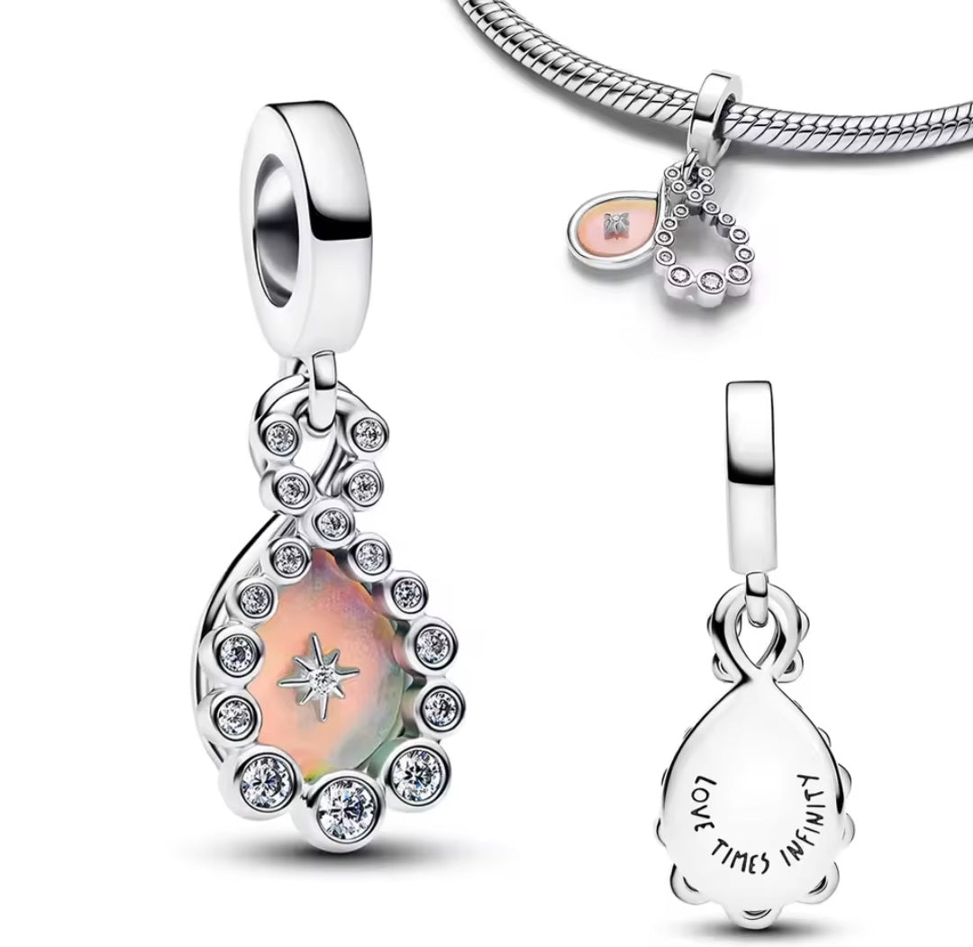 Sterling Silver Sparkling Love Times Infinity Charm - Enchanting Charms