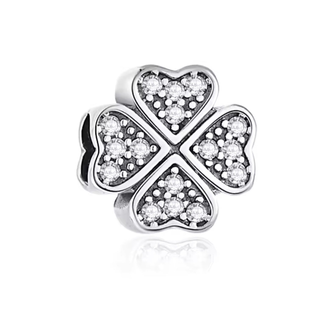 Sterling Silver Sparkling Petals Of Love Charm - Enchanting Charms
