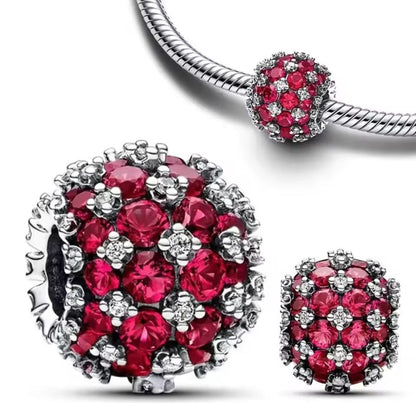 Sterling Silver Sparkling Pink Pave Charm - Enchanting Charms