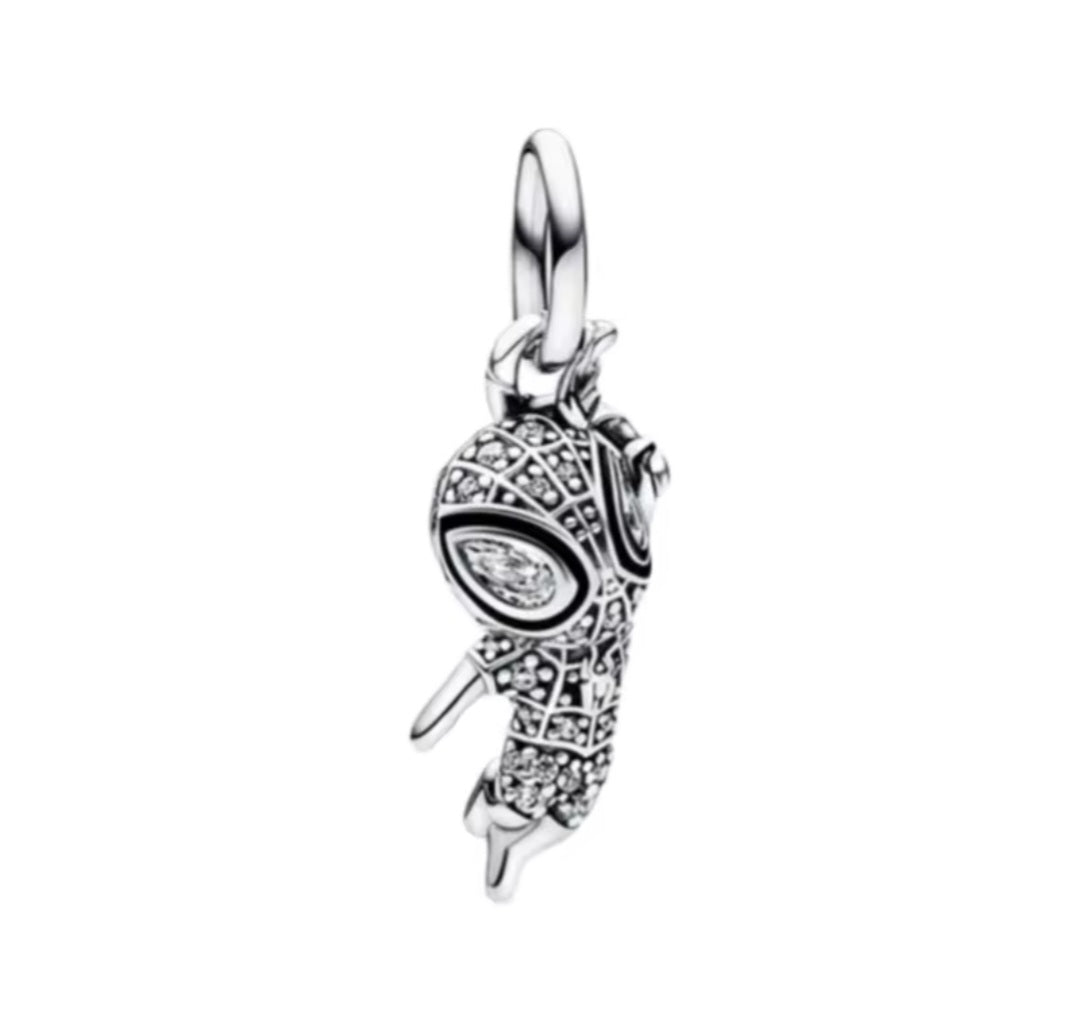 Sterling Silver Sparkling Spiderman Charm - Enchanting Charms