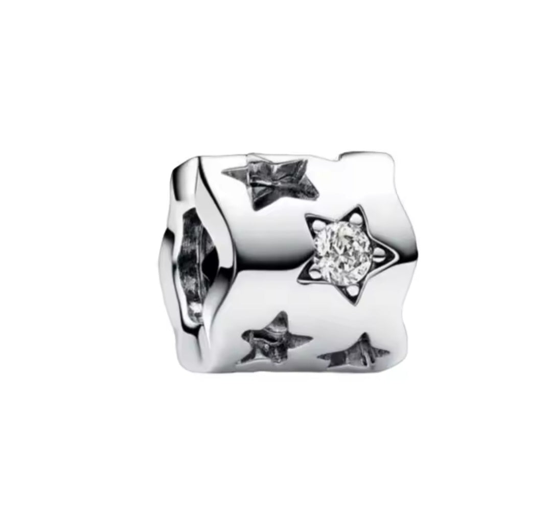 Sterling Silver Sparkling Star Charm - Enchanting Charms