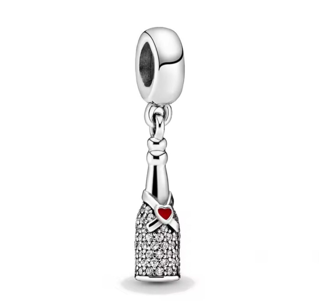Sterling Silver Sparkling Wine Charm - Enchanting Charms