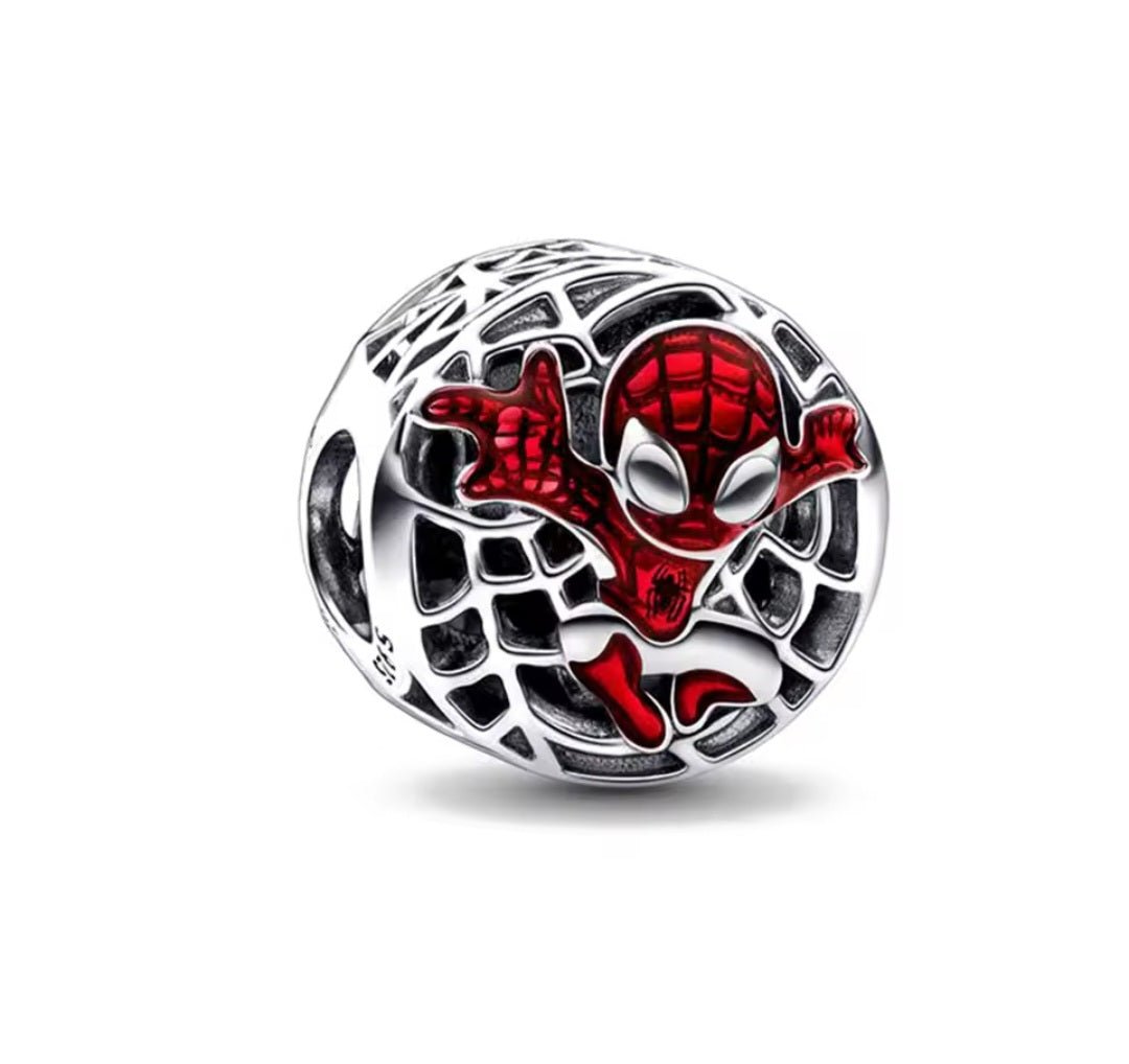 Sterling Silver Spiderman Web Charm - Enchanting Charms