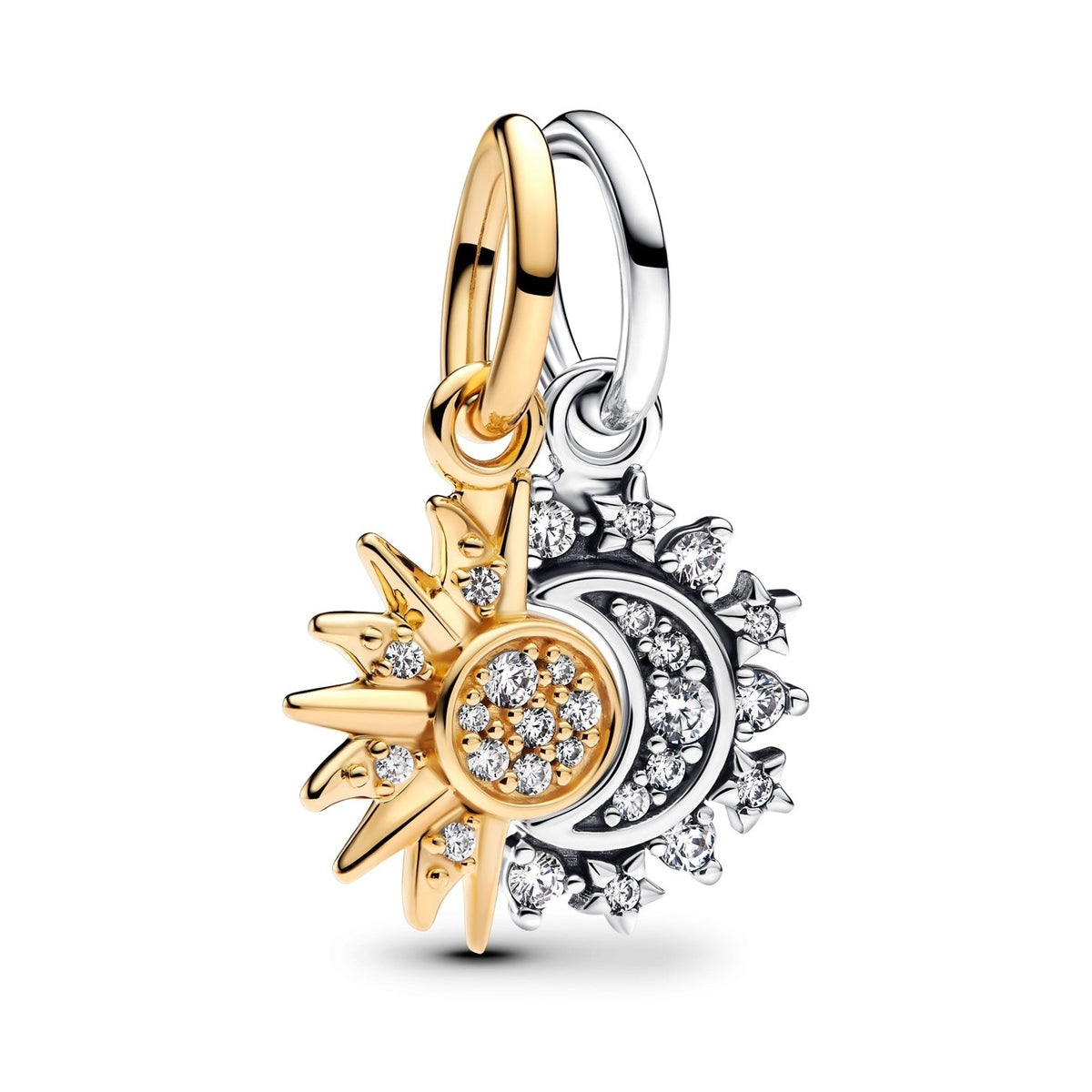 Sterling Silver Splittable Sun And Moon Charm