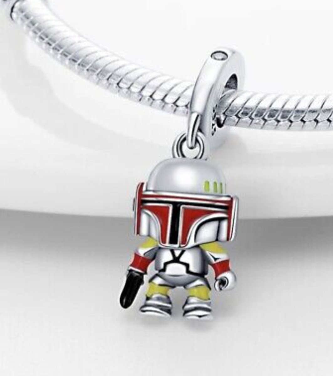 Sterling Silver Star Wars Boba Fett Charm - Enchanting Charms