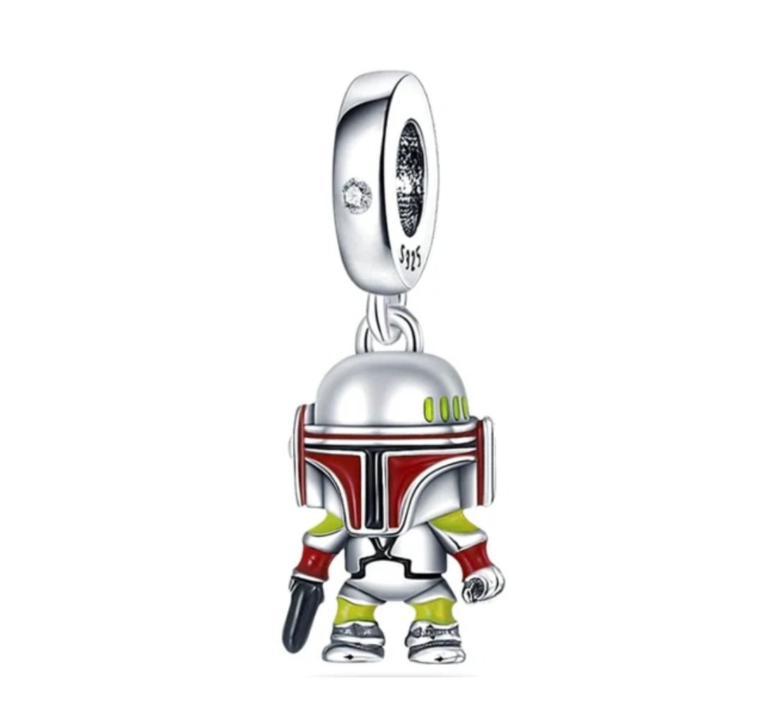 Sterling Silver Star Wars Boba Fett Charm - Enchanting Charms