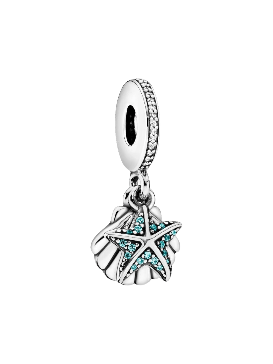 Sterling Silver Starfish & Shell Charm - Enchanting Charms