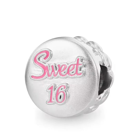 Sterling Silver Sweet 16 Birthday Charm - Enchanting Charms