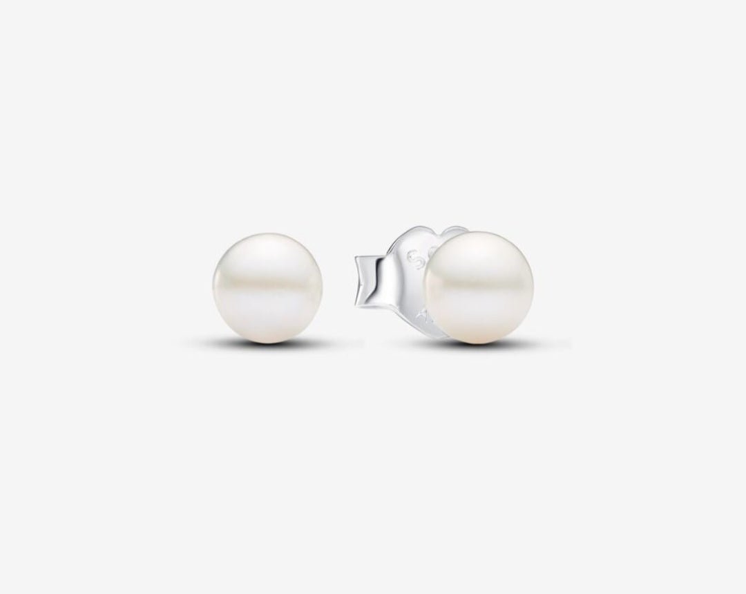 Sterling Silver Treated Freshwater 4.5mm Stud Earrings - Enchanting Charms