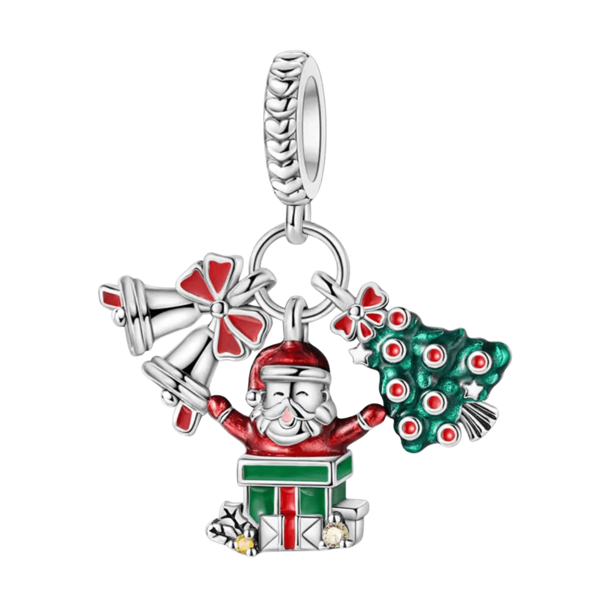 Sterling Silver Triple Christmas Charm - Enchanting Charms