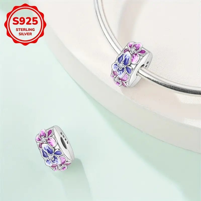 Sterling Silver Triple Flower Clip Charm - Enchanting Charms