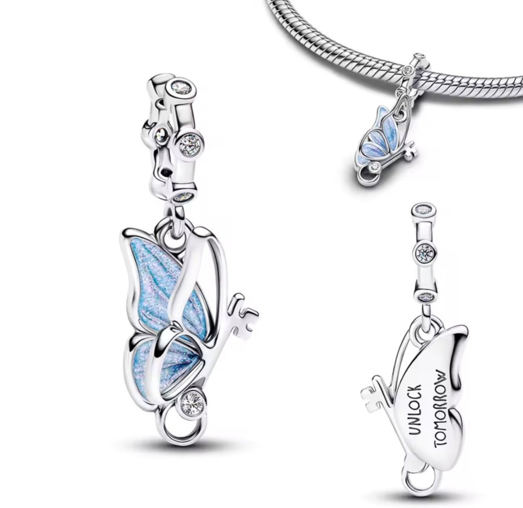 Sterling Silver Unlock Tomorrow Butterfly Charm - Enchanting Charms