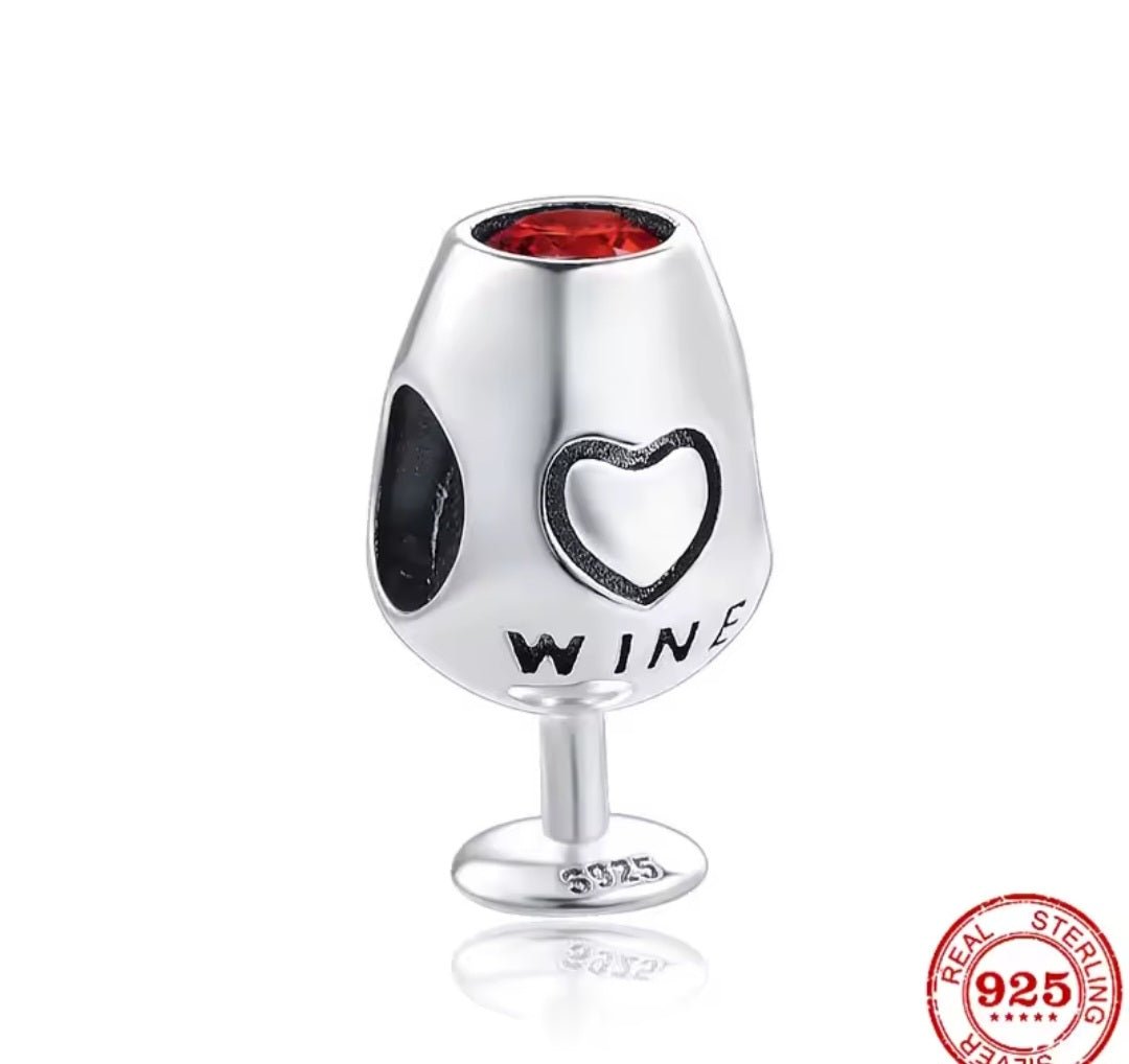 Sterling Silver ♡Wine Charm - Enchanting Charms