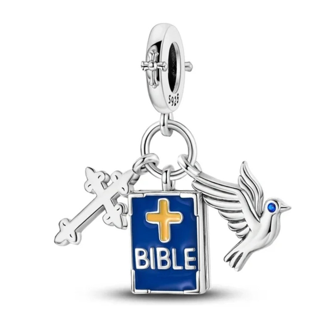 Sterling Silver With God All Things Are Possible Cross Charm - Enchanting Charms