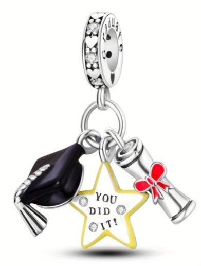 Sterling Silver You Did It Graduation Charm - Enchanting Charms