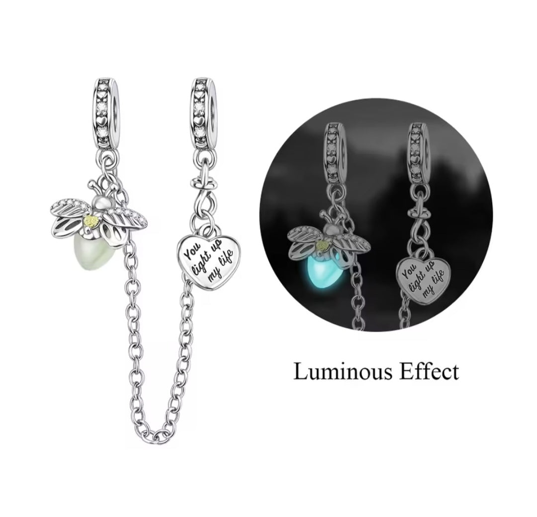 Sterling Silver You Light Up My Life Safety Chain Charm - Enchanting Charms