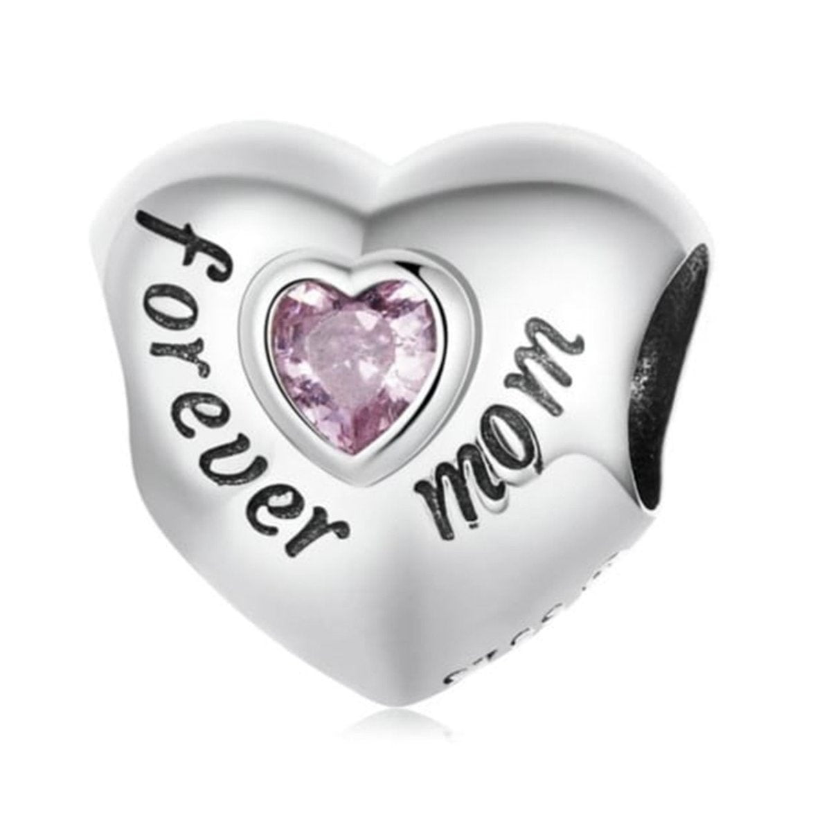 Strling Silver Forever Mom Heart Charm - Enchanting Charms