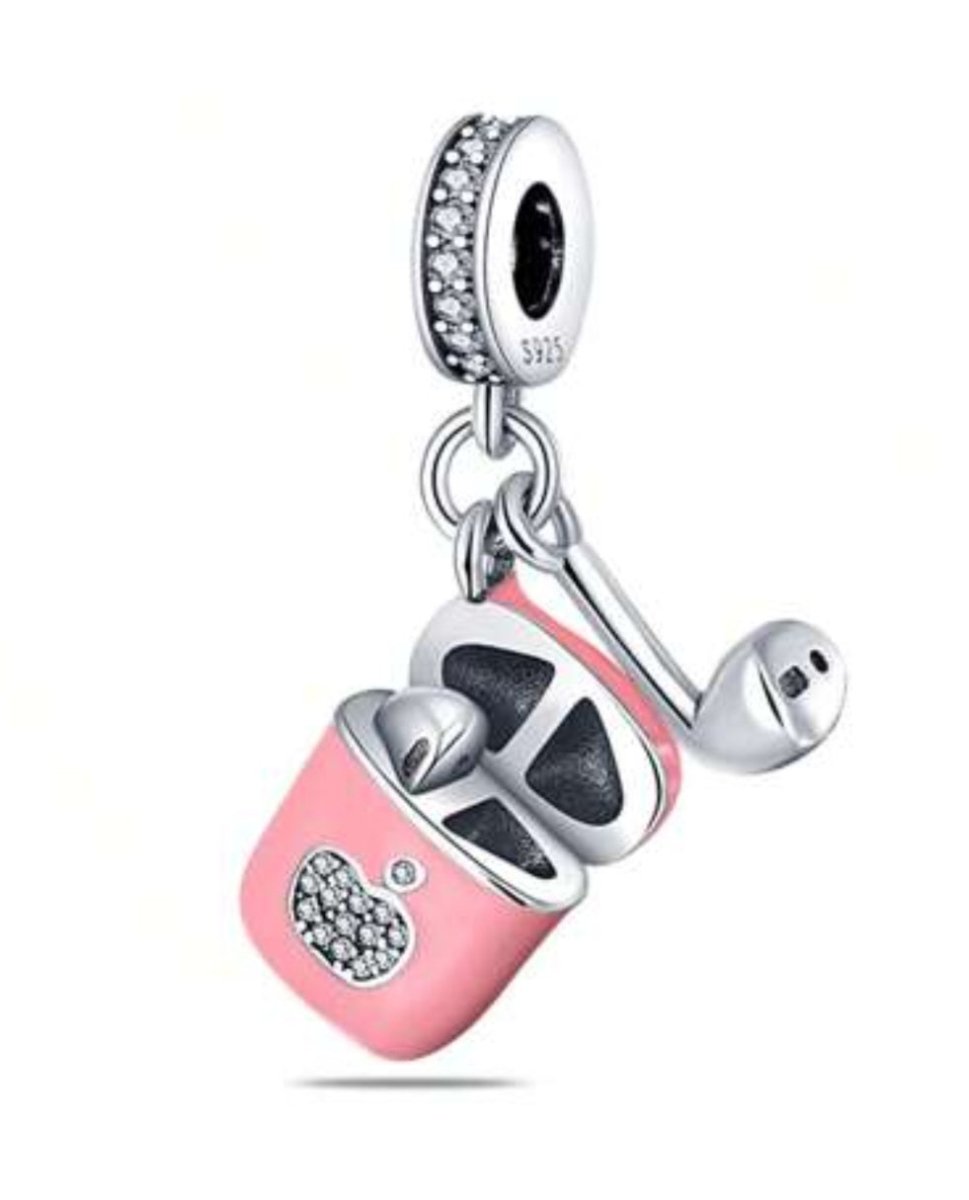 Syerling Silver Pink Bluetooth Headphone Charm - Enchanting Charms