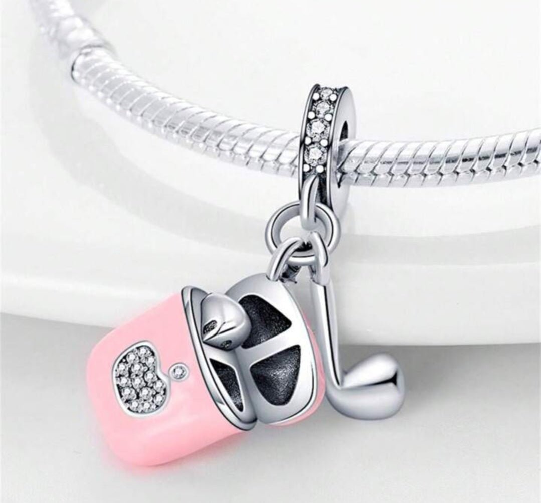 Syerling Silver Pink Bluetooth Headphone Charm - Enchanting Charms