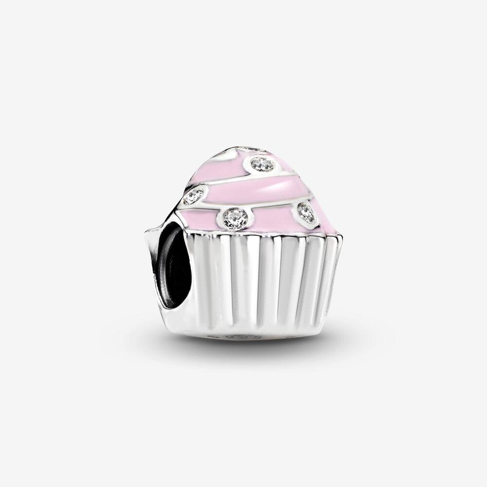 Sterling Silver Pink Cupcake Charm