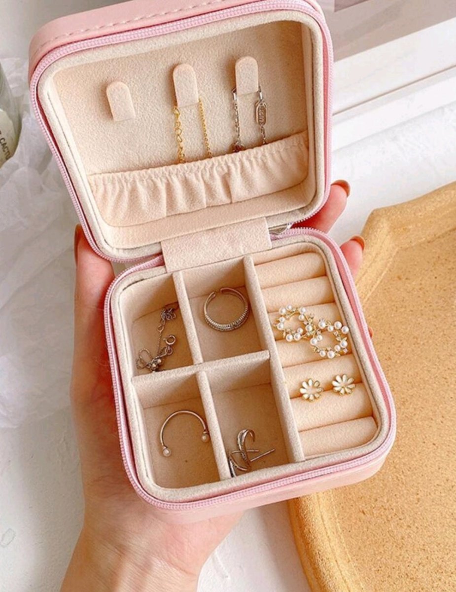 Blush Pink Square Jewellery Box - EnchantingCharms