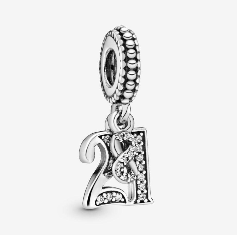 Sterling Silver 21st Birthday Charm - EnchantingCharms