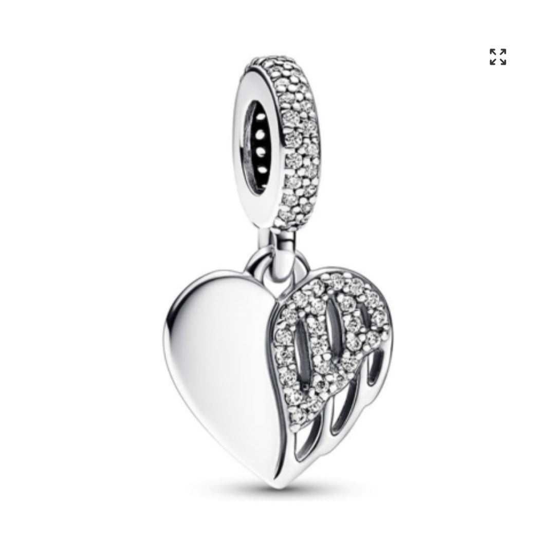 Sterling Silver Angel Wing Heaven Charm - EnchantingCharms