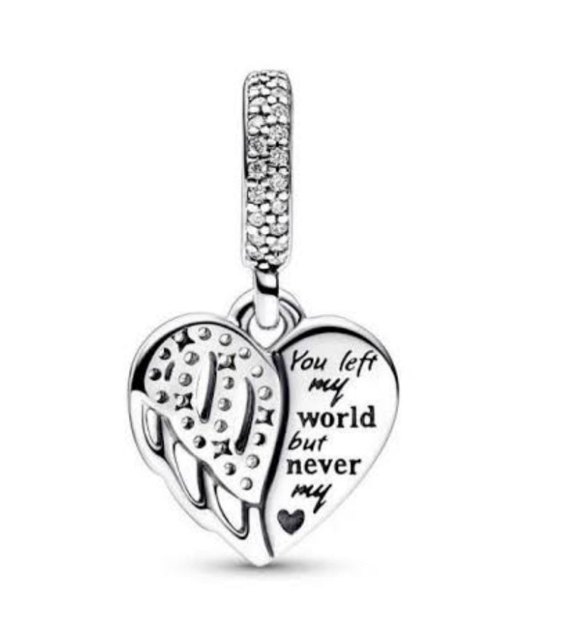 Sterling Silver Angel Wing Heaven Charm - EnchantingCharms