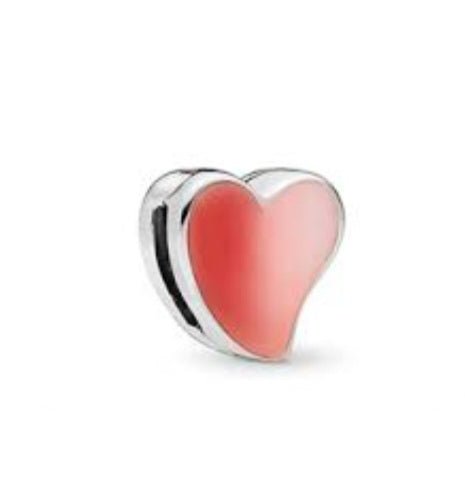 Sterling Silver Assymmetrical Heart Reflexion Charm - EnchantingCharms